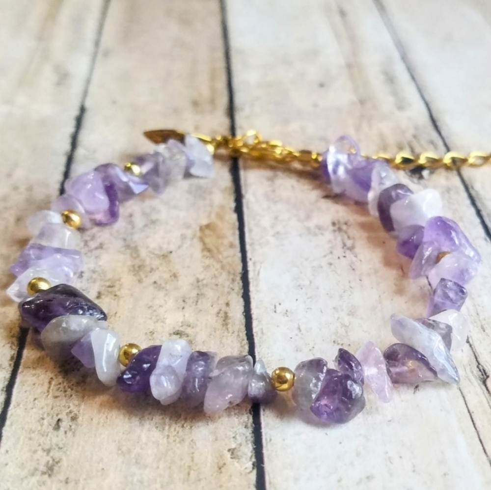 Amethyst + Gold Accent Bracelet